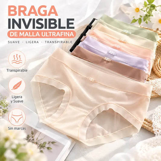 【40-100Kg】【6 unidades】Bragas de mujer de seda helada de cintura alta