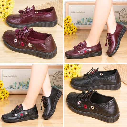 ⭐️【36-41】🔥Zapatos de madre cómodos de suela blanda con superficie de cuero, suelas suaves cómodas y antideslizantes.