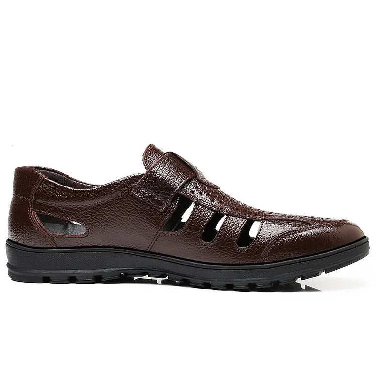 😎👞【39-44】🔥2026 Sandalias de cuero transpirables para hombre de verano