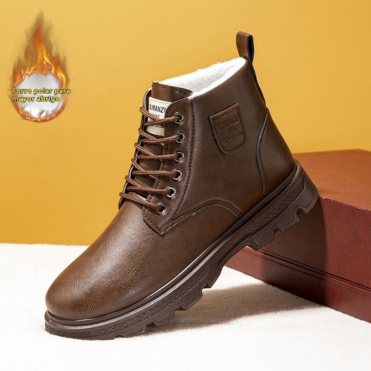 😎👍【39-44】Nuevas botas Martin altas de invierno para hombre con forro polar, antideslizantes