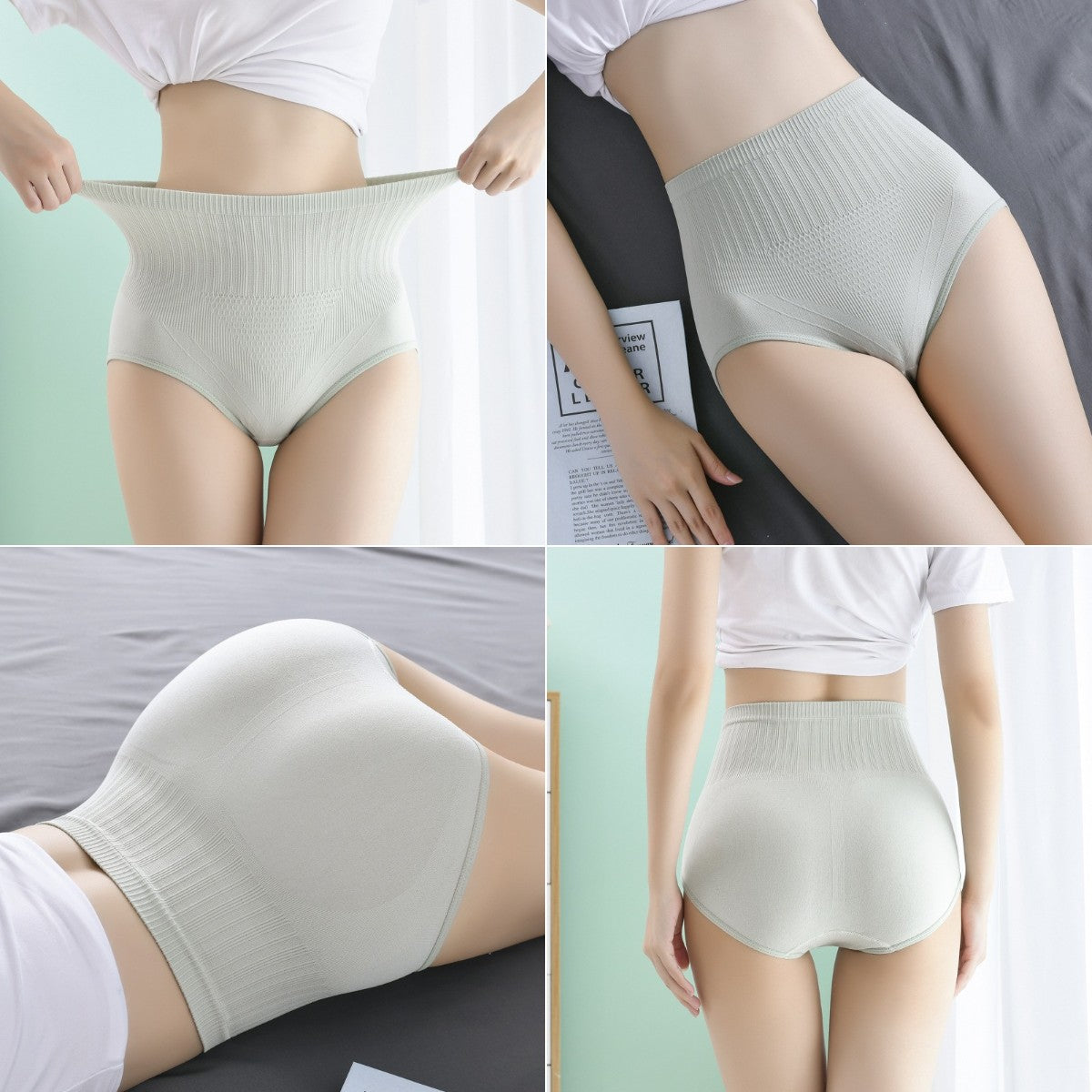 Último día con 50 % de descuento:【7 piezas】 bragas antibacterianas impermeables de cintura alta