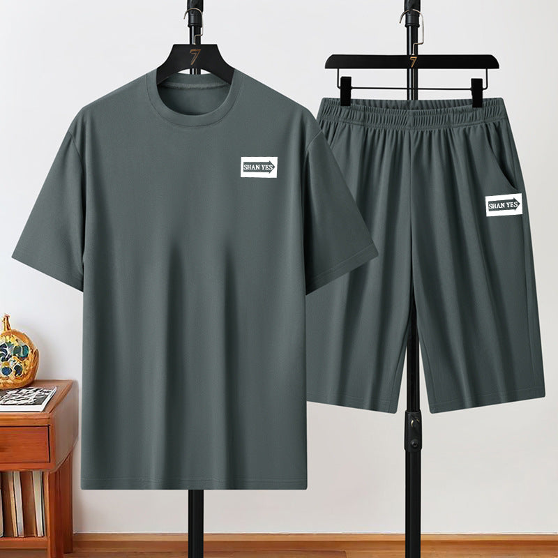【Pago contra entrega】Conjunto deportivo de verano de 2 piezas para hombre: cómoda camiseta de manga corta y pantalones cortos para el día a día y el hogar.
