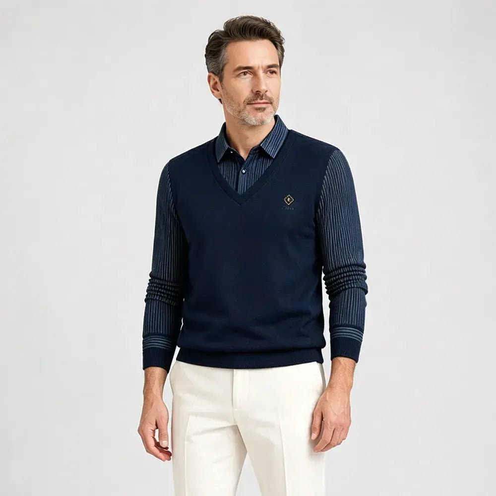 šRebajas de fin de aƱoš„ćM-4XLćConjunto de dos piezas de cachemir premium para hombre, cĆ”lido y versĆ”til.