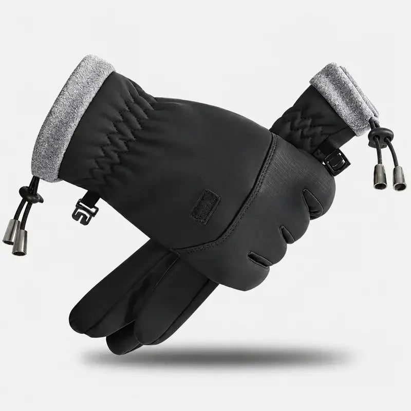 Guantes de invierno para hombre, impermeables y cortavientos · Forrados con tejido polar · Totalmente compatibles con pantallas táctiles · Palma antideslizante · ¡Ideales para ciclismo, esquí y senderismo!
