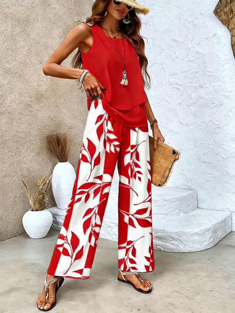 🔥🎉【S-3XL】 Conjunto Fresco Brisa de 2 Piezas | Set de Verano Ligero y Elegante Multicolor