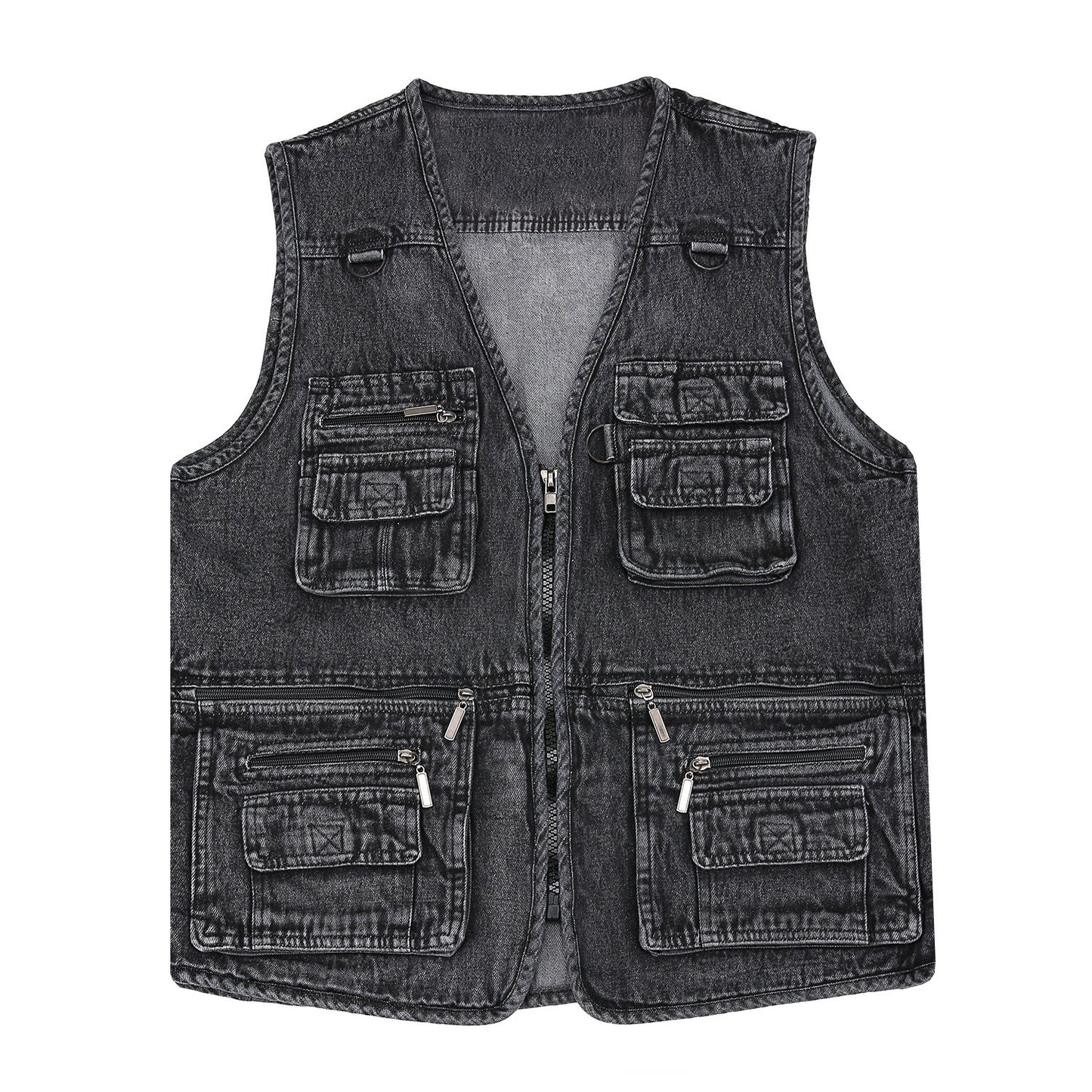 【XL-7XL】2026 Chaleco vaquero multibolsillos para hombr