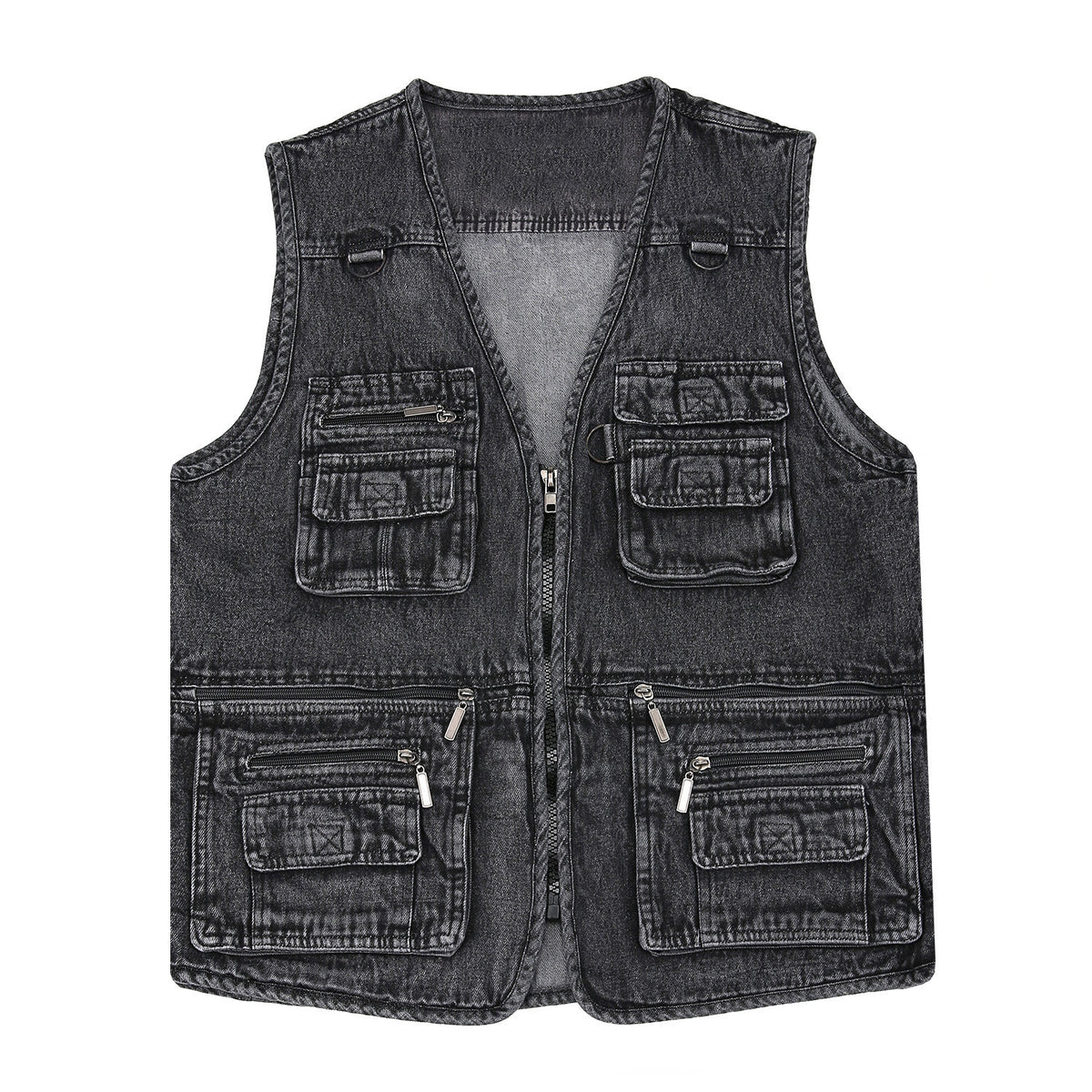 【XL-7XL】2026 Chaleco vaquero multibolsillos para hombr