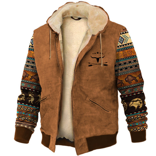 【S-4XL】🔥Chaqueta de felpa gruesa y sudadera cálida de lana de cordero para hombre