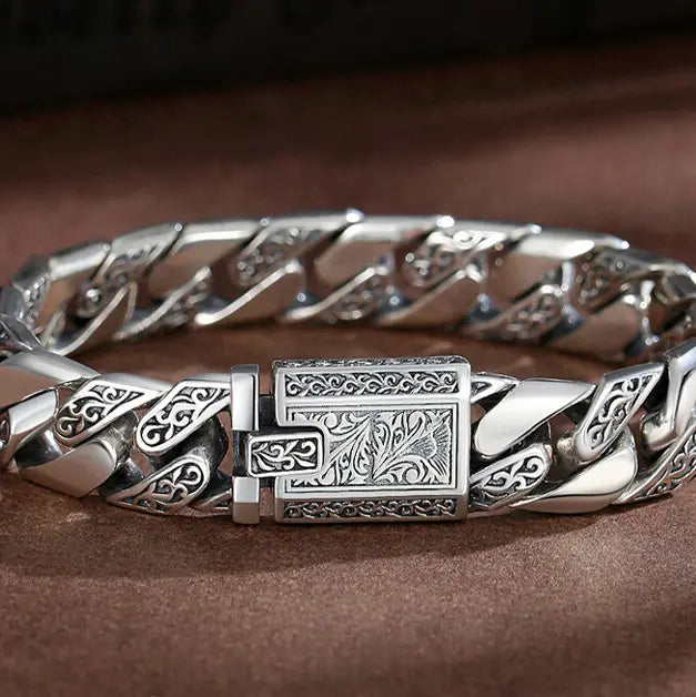 ✨【Utánvétes fizetés】Új férfi 925-ös ezüst Tangcao karkötő