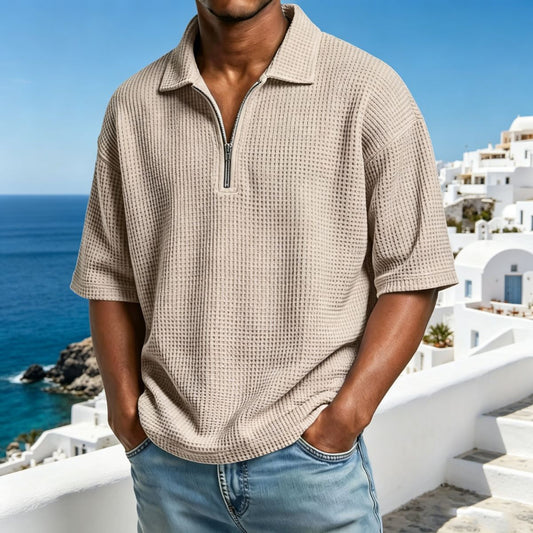 【S-4XL】Nueva colección de verano 2026: Polo de manga corta para hombre de color liso - Pago contra entrega