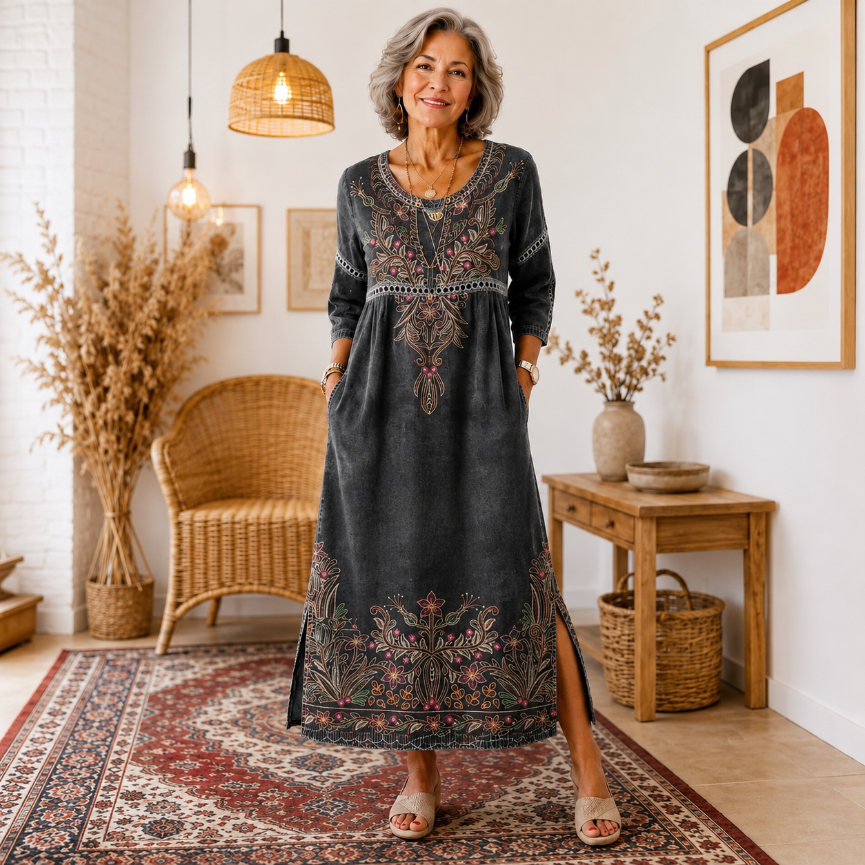 šćĆltimo dĆa: 50% de descuentoćVestido estampado para mujer, ligero y transpirable.