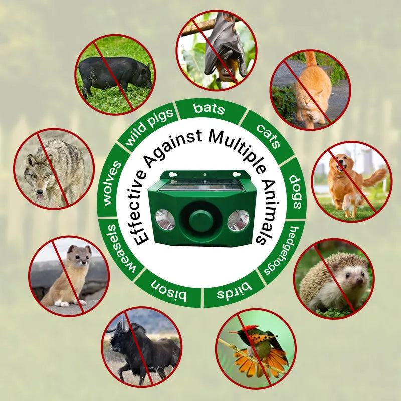 🔥【50% OFF】🐅Repelente ultrasónico de animales salvajes alimentado por energía solar