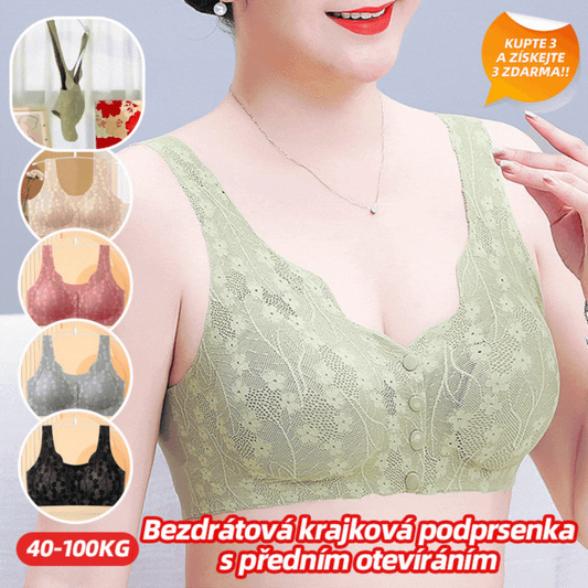 💖💖😍😍【49% de descuento】【Paquete de 3】Sujetador sin aros para mujer, cierre frontal ❤️【40-100 kg】