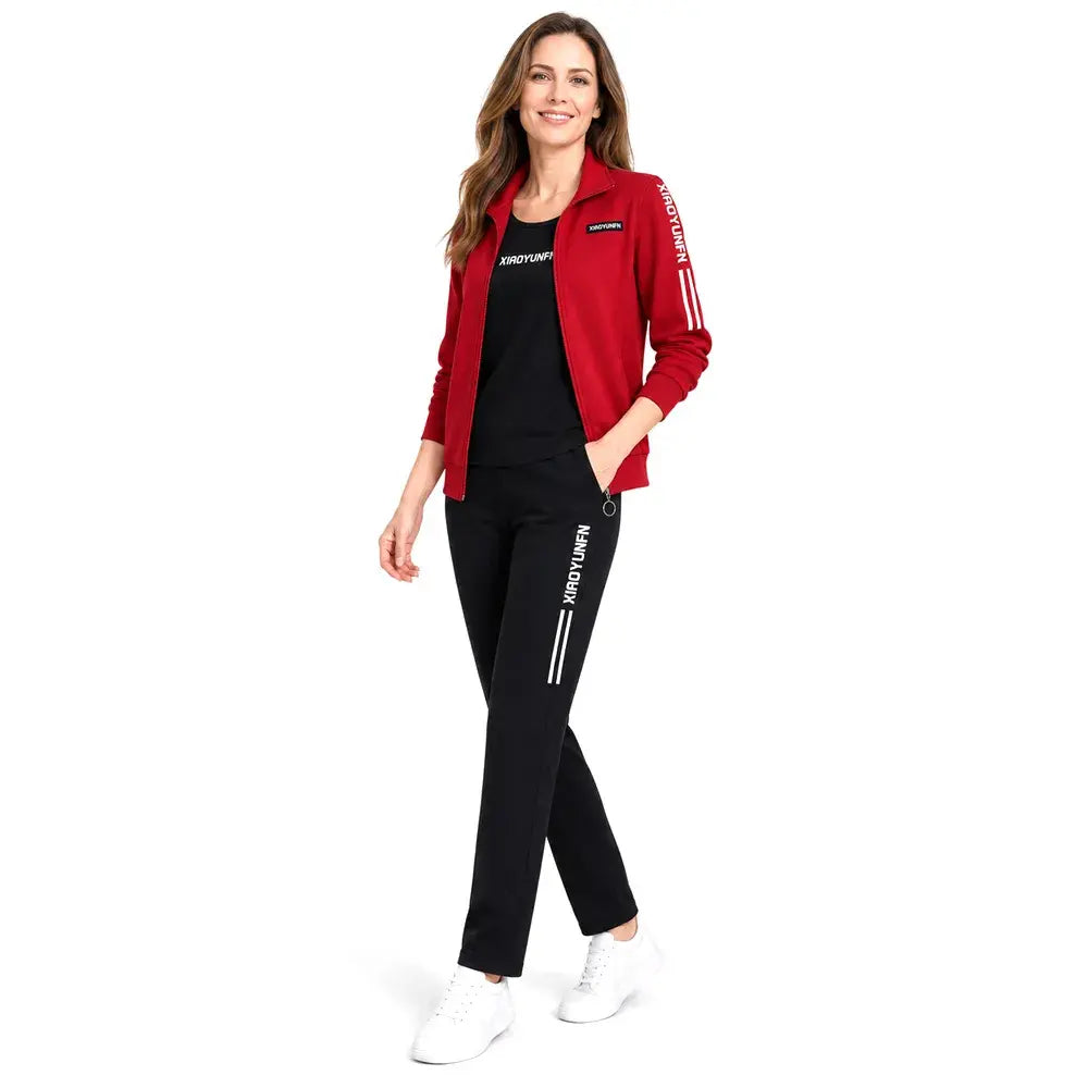 🌸 ¡Elegancia y comodidad absoluta! Elegante chándal de 3 piezas para mujer (chaqueta con cremallera + camiseta + pantalón / Tallas: M-6XL). ✨