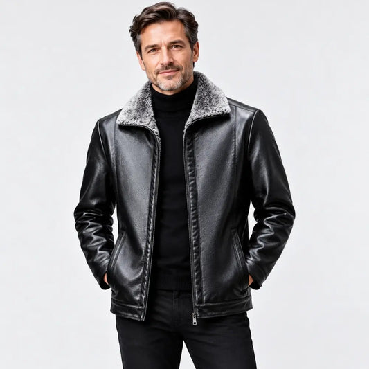 🔥【Oferta especial】🔥【M-3XL】🖤2026 Chaqueta informal de piel de oveja suave y gruesa de invierno para hombre