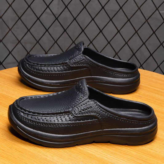 🔥✨【Korlátozott mennyiség】👞【39-45】Új stílusú, kényelmes és légáteresztő valódi bőrből készült, kézzel készített férfi papucs