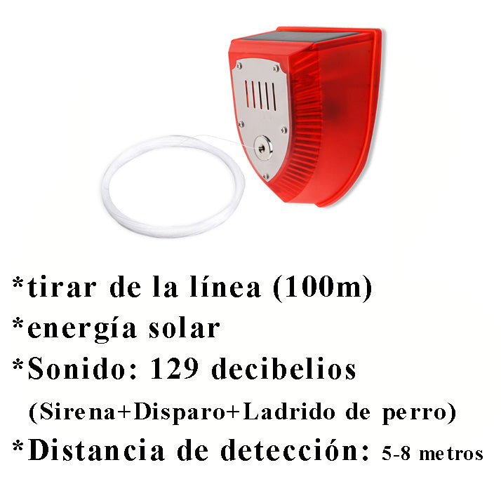 🔥Alarma solar, luz de alarma antirrobo con sensor de cuerpo humano, repelente de animales ultrasónico