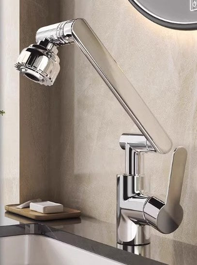 💦Grifo de lavabo universal regulable, rotación de 1080°.