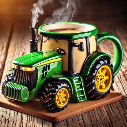 🔥【Oferta especial】☕Taza de café retro con forma de tractor agrícola