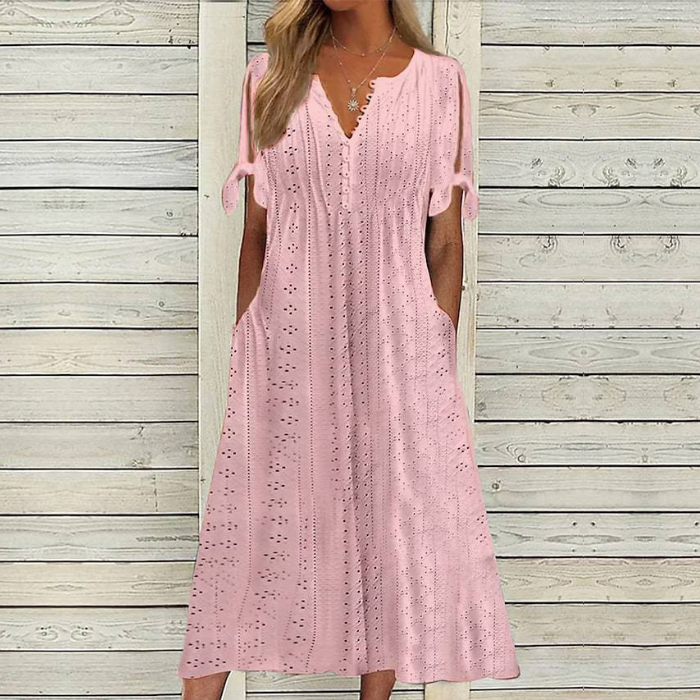 💋【🏆 El más vendido】Vestido sencillo de mujer de talla grande en color liso, suelto y casual ✅️ Pago contra reembolso