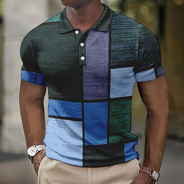 đ„đăNovedades en ofertaăăS-5XLăCamisa polo casual para hombre con estampado geomĂ©trico 2026