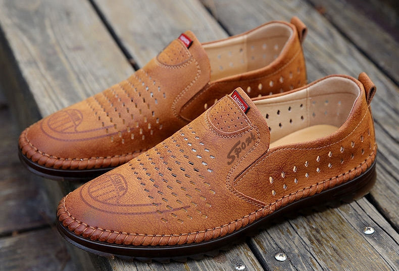 🍃【Tallas 38-44】🍃2026 Zapatos casuales transpirables con agujeros, cuero genuino hecho a mano, suela suave, antideslizantes