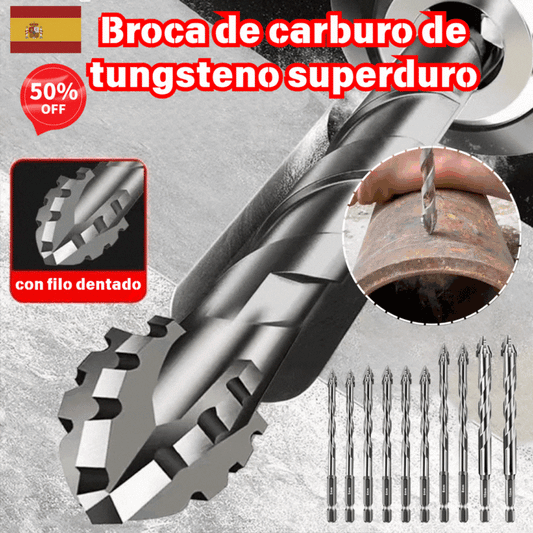 🥇【3+4+5+6+8+10+12+14+16mm】Broca excéntrica de acero de tungsteno superduro de séptima generación con borde dentado