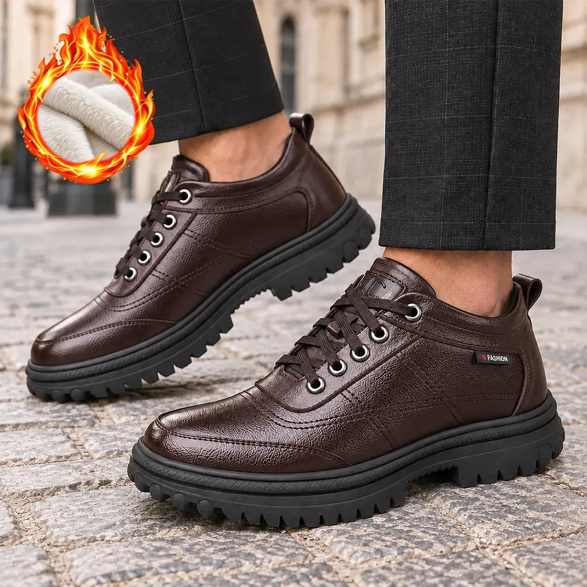 🔥Nueva oferta especial: 50 % de descuento🔥【Tallas 39-44】Nuevas botas de invierno para hombre 2026: cálidas, gruesas y de cuero auténtico.