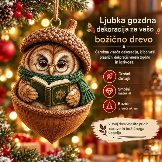 🎉【Kupite 6, dobite 6 brezplačno】12 kosov za 24 €🤩 🎁Nov 2D akrilni božični okrasek z motivi živali v obliki storža