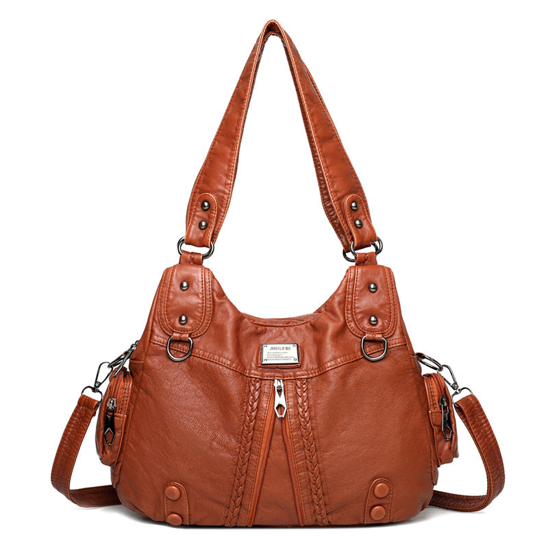 👜【45% DE DESCUENTO】Nuevo bolso de hombro de cuero suave de gran capacidad 2026