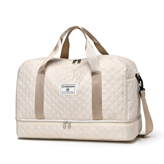 🔥Elegante bolsa de viaje de gran capacidad con diseño de separación para uso húmedo y seco, adecuada para yoga y fitness.
