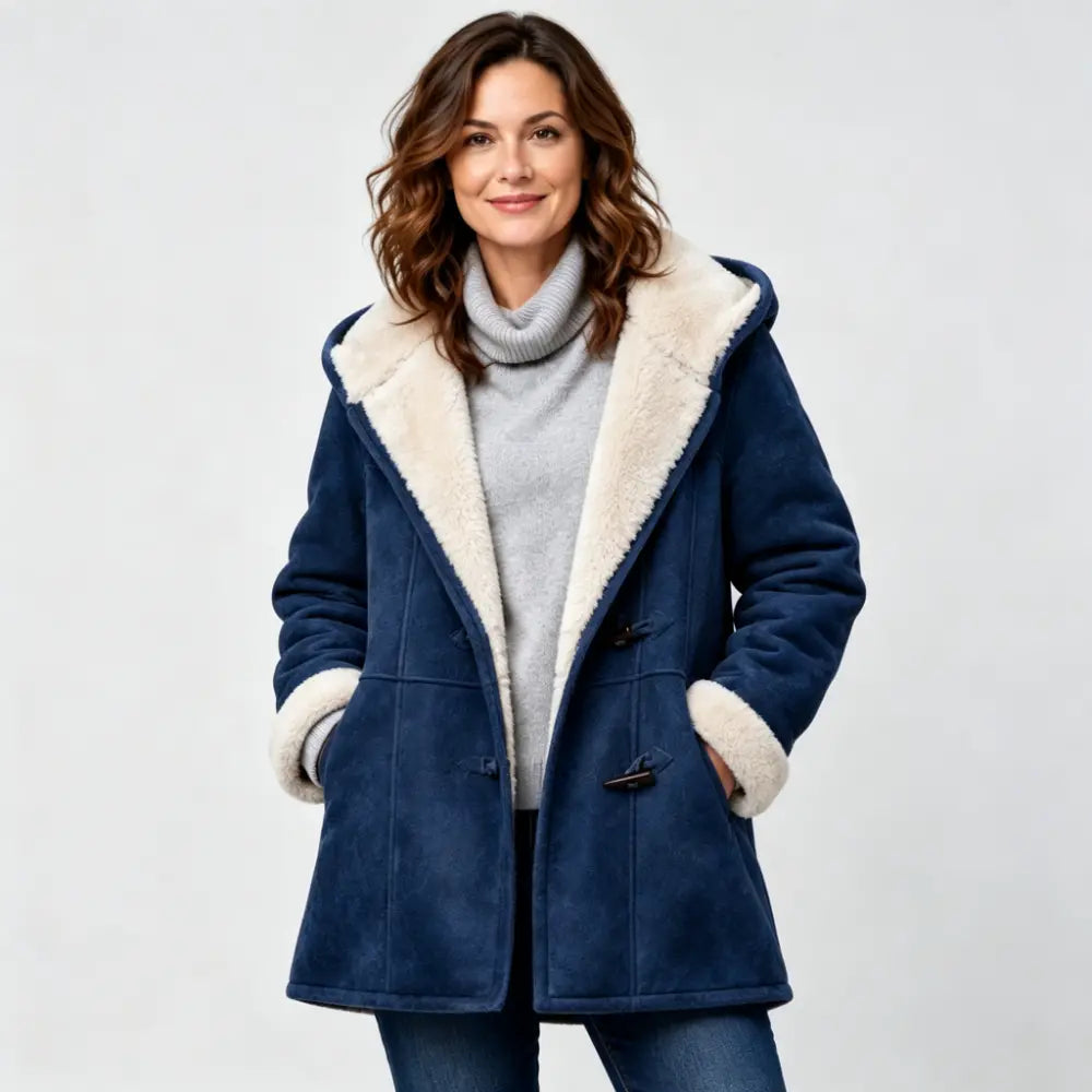 🐏🥼50% OFF💖 Elegantní a teplý dámský kabát z imitace semiše s fleecovou podšívkou, velikosti S-5XL, ležérní zimní bunda