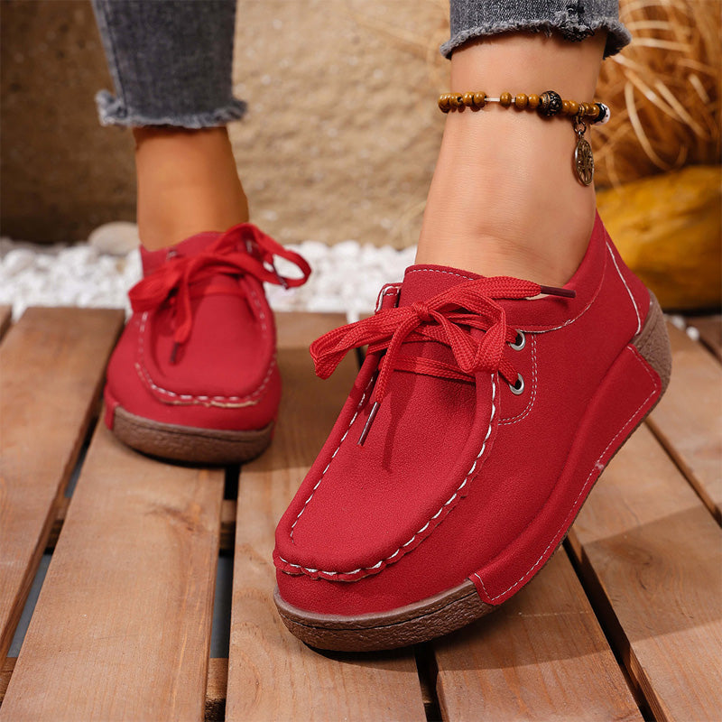 🔥🌟【50% de descuento】【36-43】Zapatos de mujer con suela gruesa y punta redonda – Calzado moderno y cómodo con soporte para los pies, que absorbe los impactos y ayuda a mantener una postura correcta.