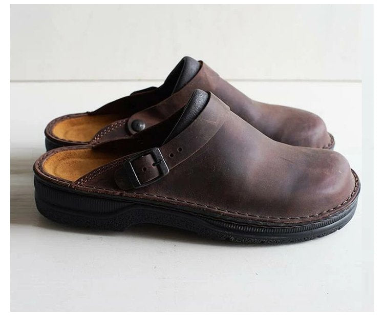 👞Fizetés utánvéttel✅【38-48】Valódi bőrből készült papucs, puha talp, nagyon kényelmes viselet ✅️unisex