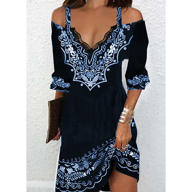 👗🌸【S-5XL】Nuevo vestido con hombros al aire para primavera y verano 2026 - efecto seda