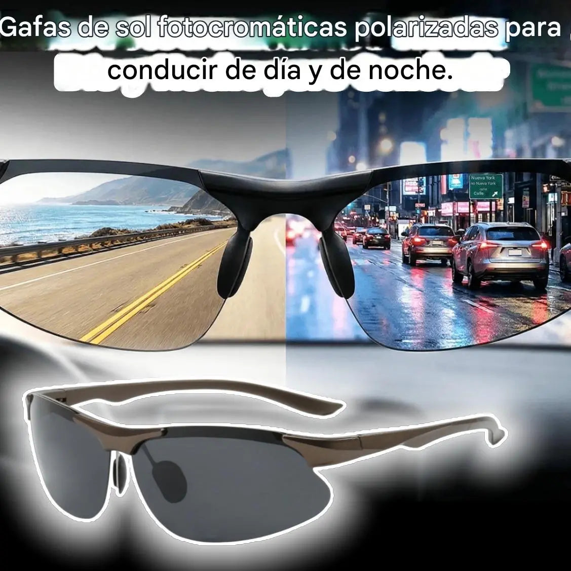 🔥【50% DESCUENTO】 🕶️Gafas polarizadas fotocromáticas para conducir de día y de noche 🚗