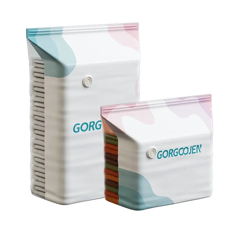 🧳 Pack de 5【Compra 3 y Llévate 2 GRATIS】Bolsas de Almacenaje al Vacío para Ropa, Sin Bomba, Bolsas Cúbicas Grandes para Ahorrar Espacio en Organizar Armarios, Viajes y Mudanzas