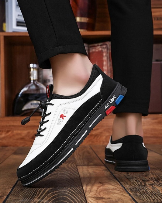 💯🔥【39-48】Los zapatos de negocios casuales para hombre están hechos de cuero impermeable y resistente a las manchas con una suela suave para un uso cómodo.