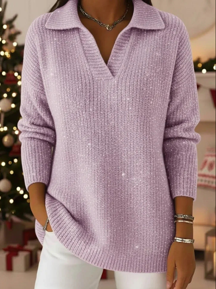 š„50% de descuentoš„ćS-3XLćPrendas de punto elegantes y de moda para mujer, diseƱo de cuello en V, estampado de cielo estrellado