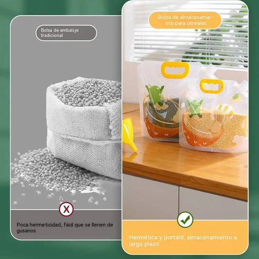 📢📢 ¡50% de descuento! Set de 6 piezas (con embudo) ⏰ Bolsas multiusos para almacenar alimentos, a prueba de insectos y humedad.
