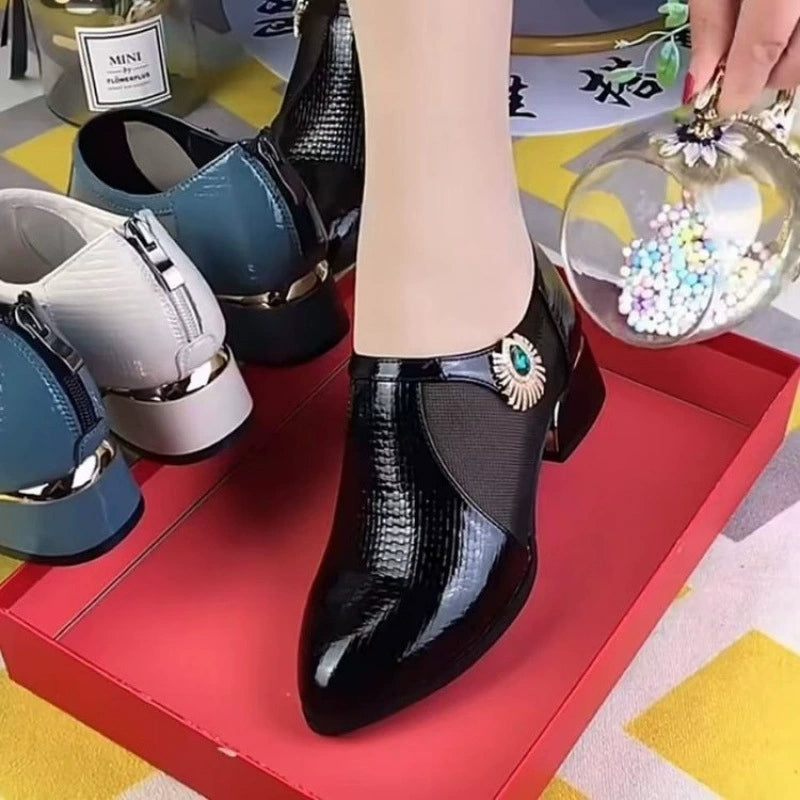 🔥👠【35-40】🏆💖Zapatos elegantes de mujer con tacón de malla y piel suave.