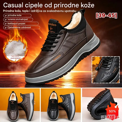 ⛄🔥【39-45】Muške vodootporne ležerne zimske tenisice od prave kože, s mekanom podstavom od pliša – novi model