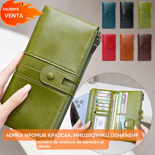 💖👜【Oferta por tiempo limitado -50%】Cartera antimagnética de cuero genuino para mujer, el modelo más vendido de 2026