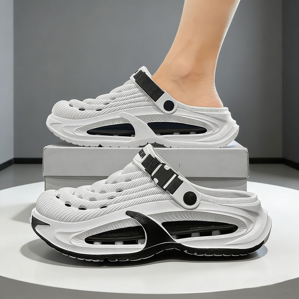 👟50% DE DESCUENTO🌬️Sandalias multiusos 2 en 1 para hombre: suela gruesa de EVA, antideslizante y extremadamente ligeras y transpirables🏃‍♂️