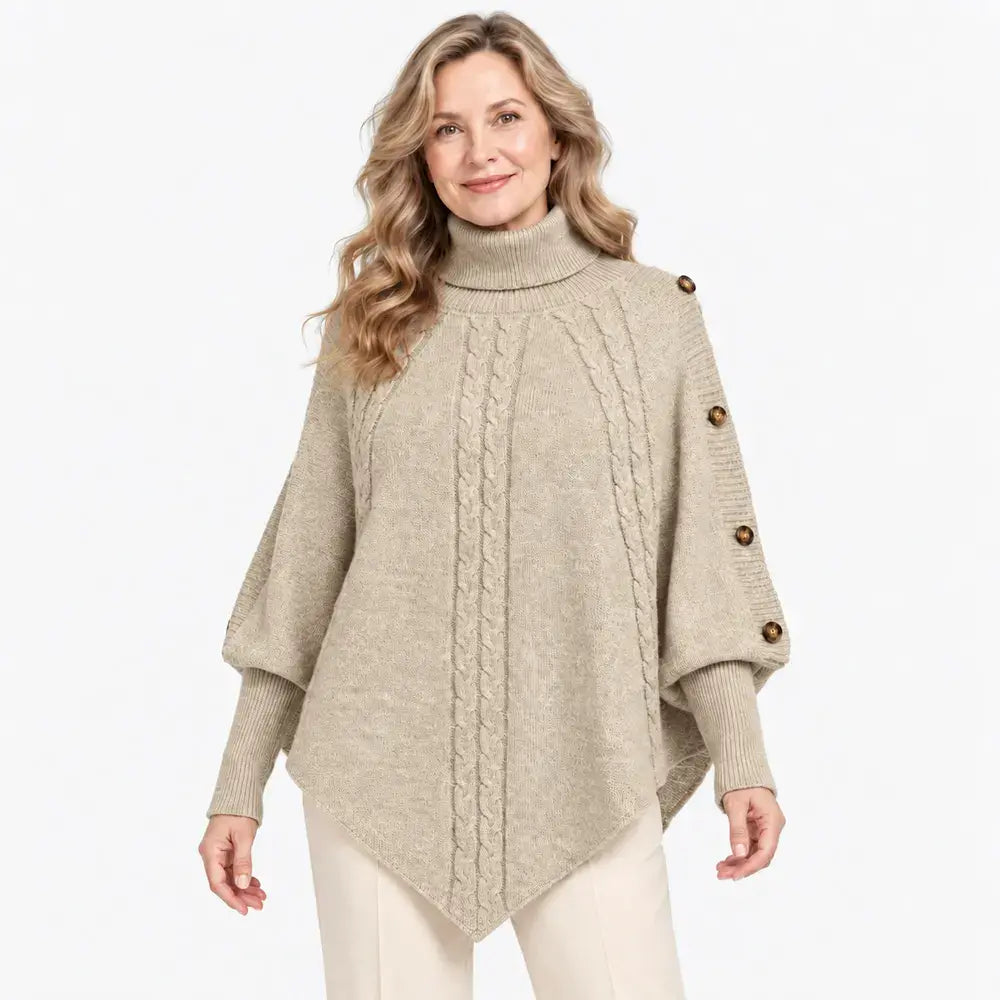 【S-3XL】Jersey de punto trenzado de cuello alto para mujer, colección otoño/invierno 2026✨