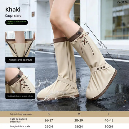🔥🎁 Cubrezapatos impermeables plegables de caña alta: con un diseño antideslizante de doble cierre, estos protectores para los pies están especialmente diseñados para los desplazamientos diarios al aire libre y las salidas en días de lluvia.
