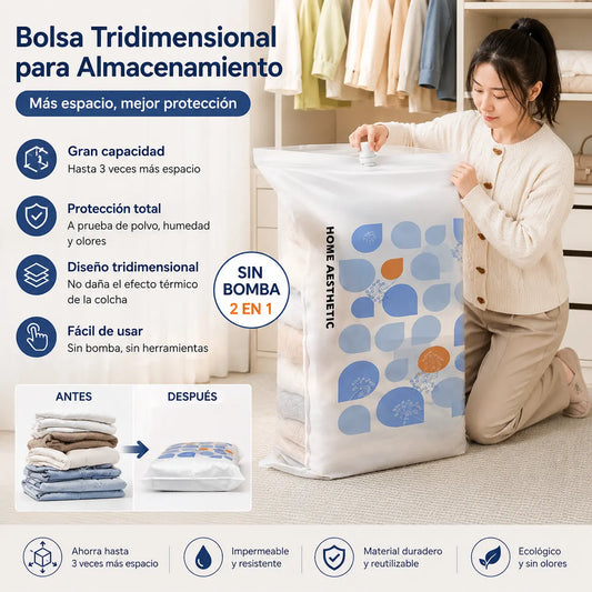 🧳✨【50*65*30cm】【Juego de 5 piezas】🤩Bolsas de compresión al vacío para almacenamiento, bolsas de compresión al vacío para edredones, ropa y chaquetas de plumas.