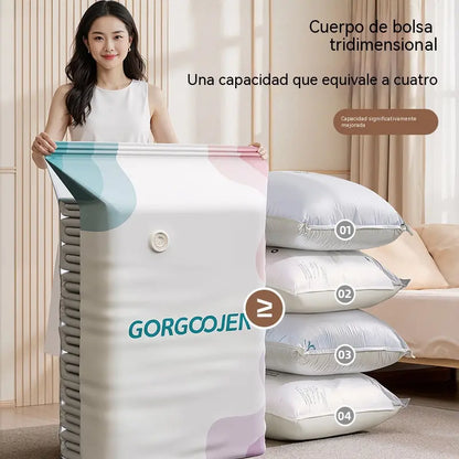 🧳 Pack de 5【Compra 3 y Llévate 2 GRATIS】Bolsas de Almacenaje al Vacío para Ropa, Sin Bomba, Bolsas Cúbicas Grandes para Ahorrar Espacio en Organizar Armarios, Viajes y Mudanzas