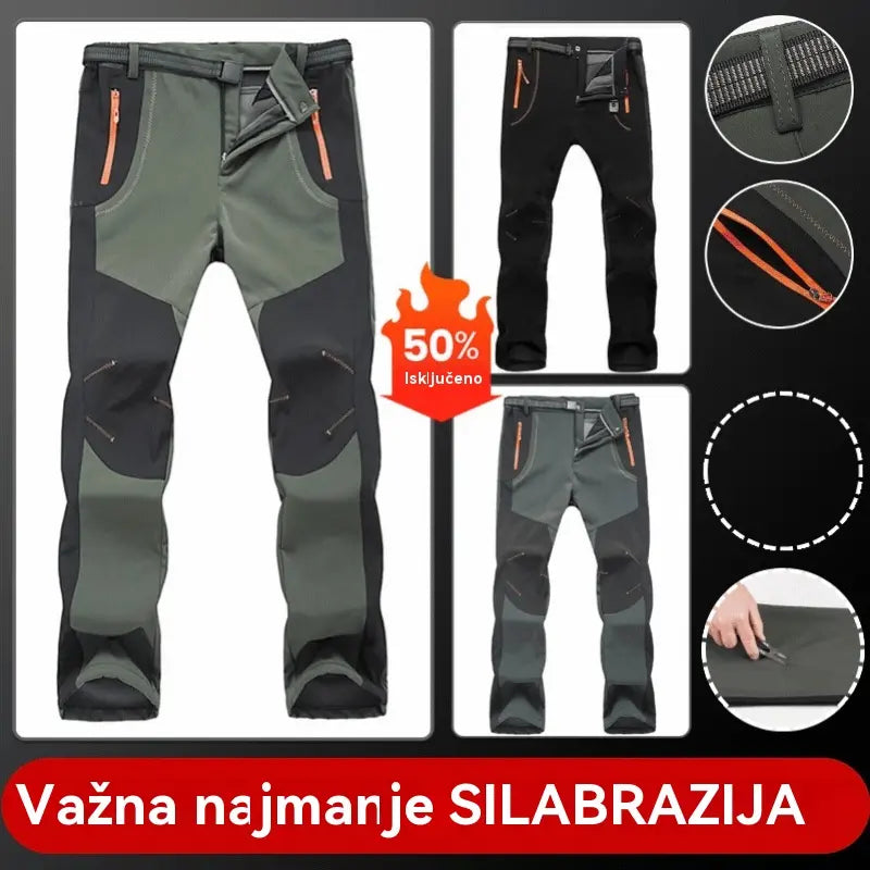🔥Super popust, ne propustite🔥【S-5XL】 Muške mekane hlače Vodootporne, prozračne, debele tople vunene hlače za planinarenje za sportove na otvorenom.Otporno na vjetar i vodu, toplo i udobno