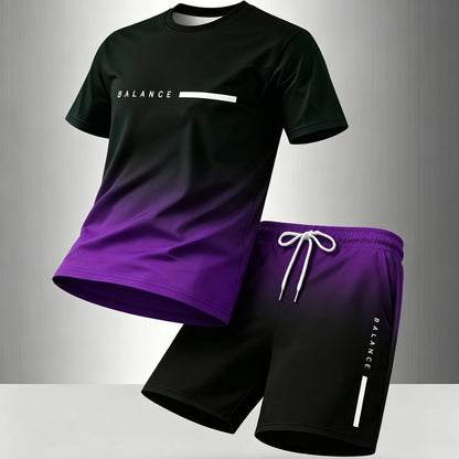 ✨【Pago contra entrega】Conjunto deportivo de verano de 2 piezas para hombre: cómoda camiseta de manga corta y pantalones cortos para el día a día y para estar en casa.